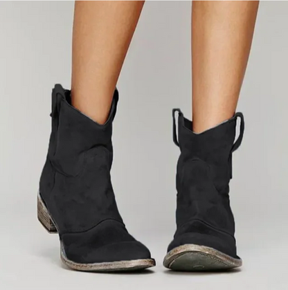 Victoria | Western-inspired Suede Ankle Boots