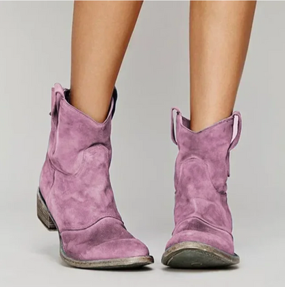 Victoria | Western-inspired Suede Ankle Boots