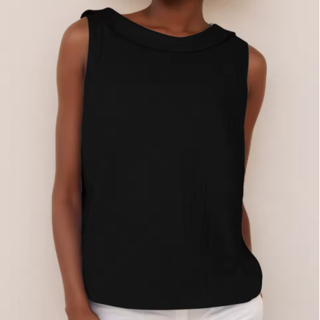 Stella | Sleeveless top with roll collar and clean silhouette