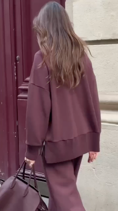 Nancy | Casual Co-Ord Set with Crewneck Top