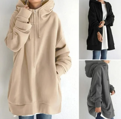 Michelle | Women's Oversized Zip Hoodie with Hood