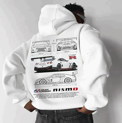 Ethan | Men's Oversized Racing Hoodie with Graphic Print