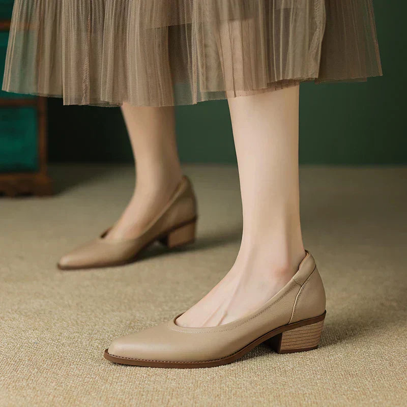 Sienna | Comfortable Low Block Heel Pumps