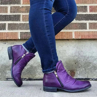 Carol | Women's Side Zip Ankle Boots with Ruched Detail