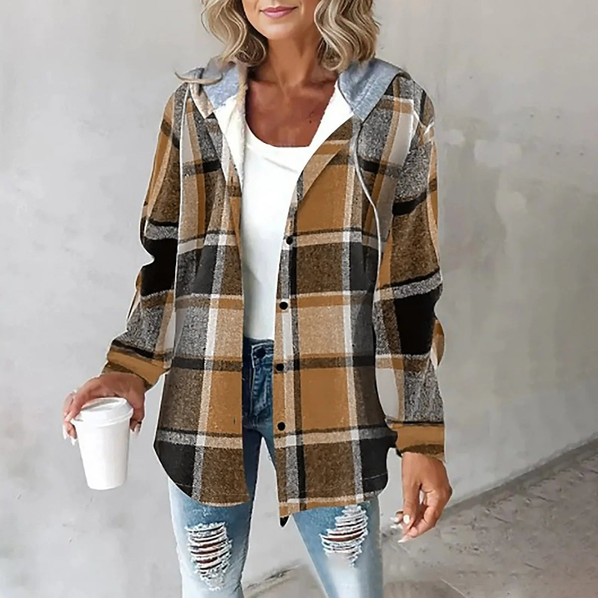 Lily | Women's Plaid Autumn Jacket with Hood
