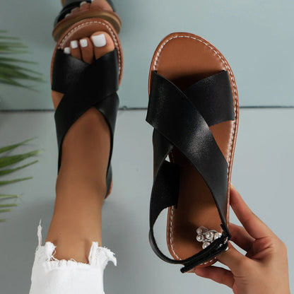 Marvella | Women Sandals with Cross Strap Design and Casual Summer Style