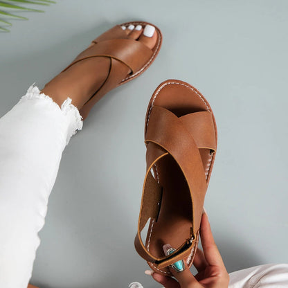 Marvella | Women Sandals with Cross Strap Design and Casual Summer Style