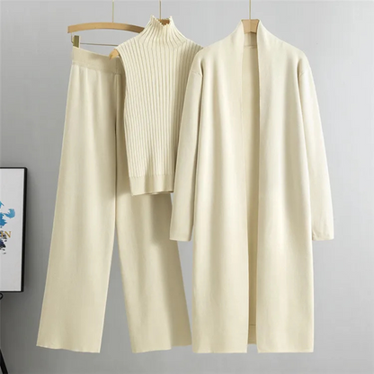 Claire | Women's Three-Piece Set with Wide-Leg Pants and Top