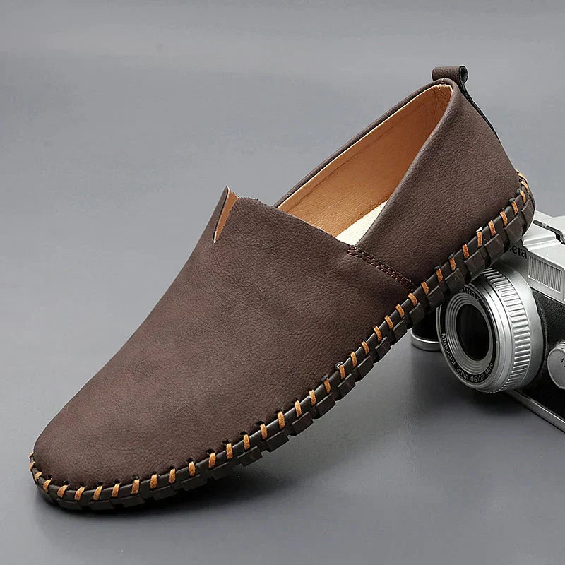 Luke | Men loafers with slip on design and stitching detail