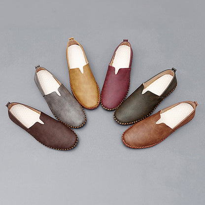 Luke | Men loafers with slip on design and stitching detail
