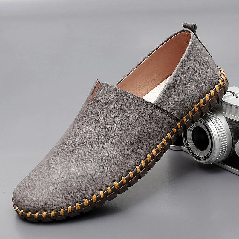 Luke | Men loafers with slip on design and stitching detail