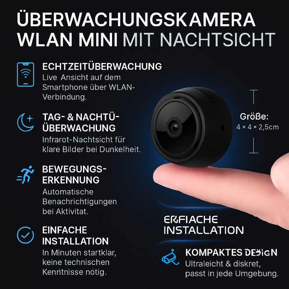 Chalmers | Compact Mini WiFi Security Camera with Motion Vision
