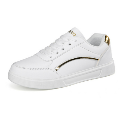 Zanviro | Women Lace Up Low Top Sneakers with Decorative Side Detail