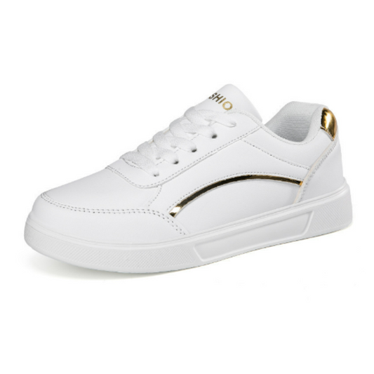 Zanviro | Women Lace Up Low Top Sneakers with Decorative Side Detail