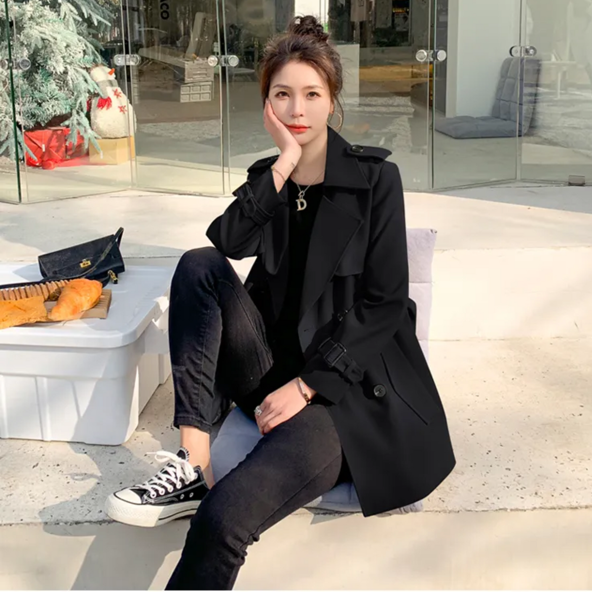 Cynthia | Women's Casual Trench Coat with Lapel Collar