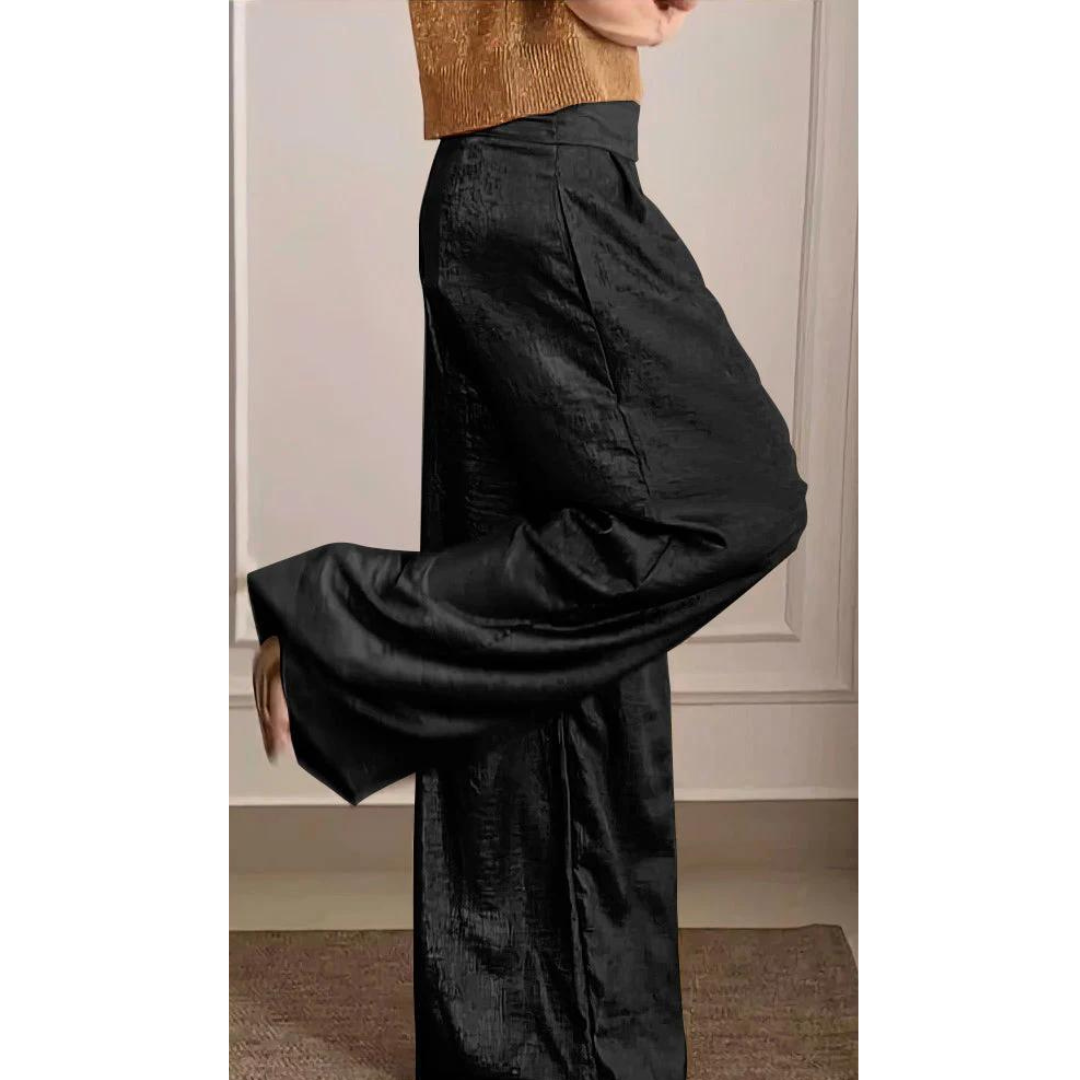 Alzena | Women Two Piece Set with Short Sleeve V Neck Top and Wide Leg Pants