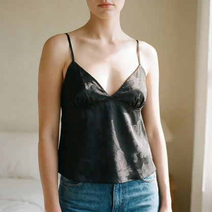 Nora | Satin Cami Top with V Neck