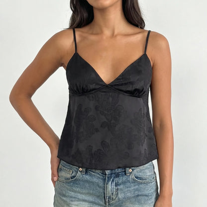 Nora | Satin Cami Top with V Neck