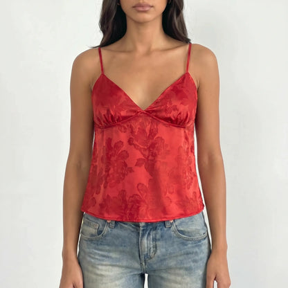 Nora | Satin Cami Top with V Neck