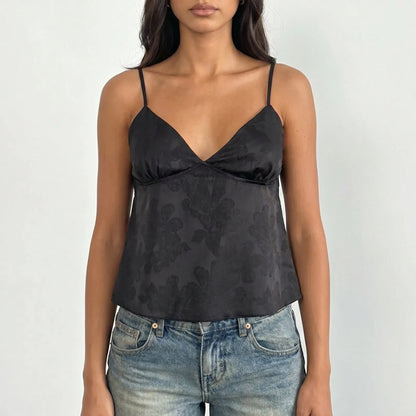 Nora | Satin Cami Top with V Neck