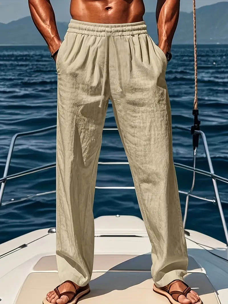 Timothy | Men’s elegant linen pants with relaxed wide leg