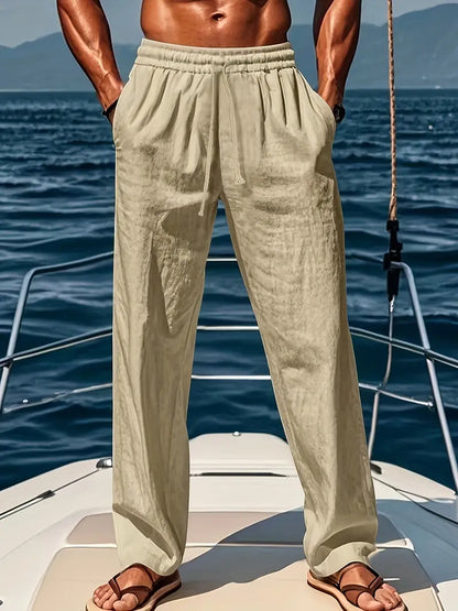 Timothy | Men’s elegant linen pants with relaxed wide leg