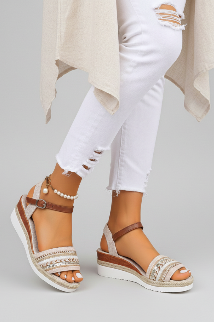 Mirel | Women elegant sandals with ankle strap and platform sole