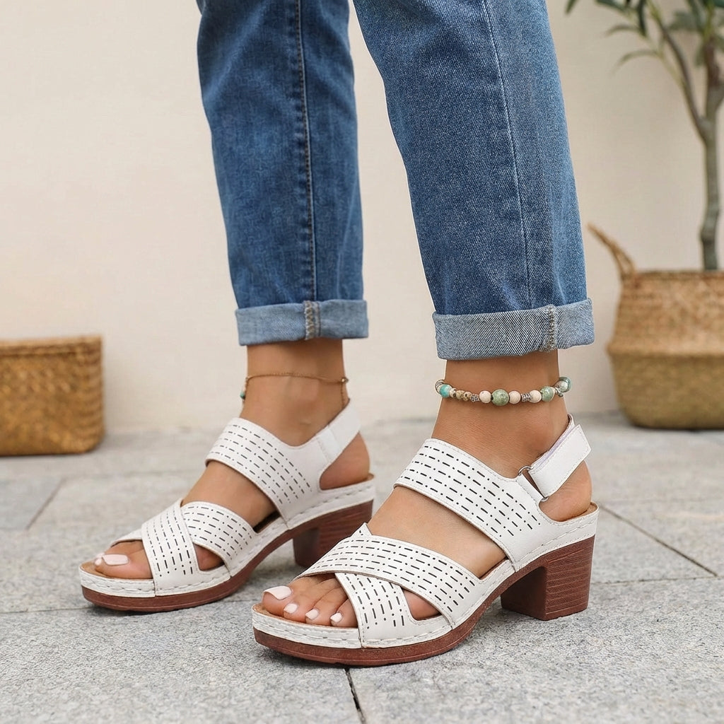 Ivory | Women’s comfort platform heel orthopedic sandals