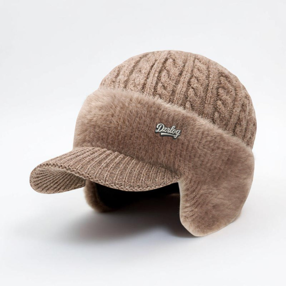 Eric | Warm Winter Knit Trapper Hat with Visor and Ear Flaps
