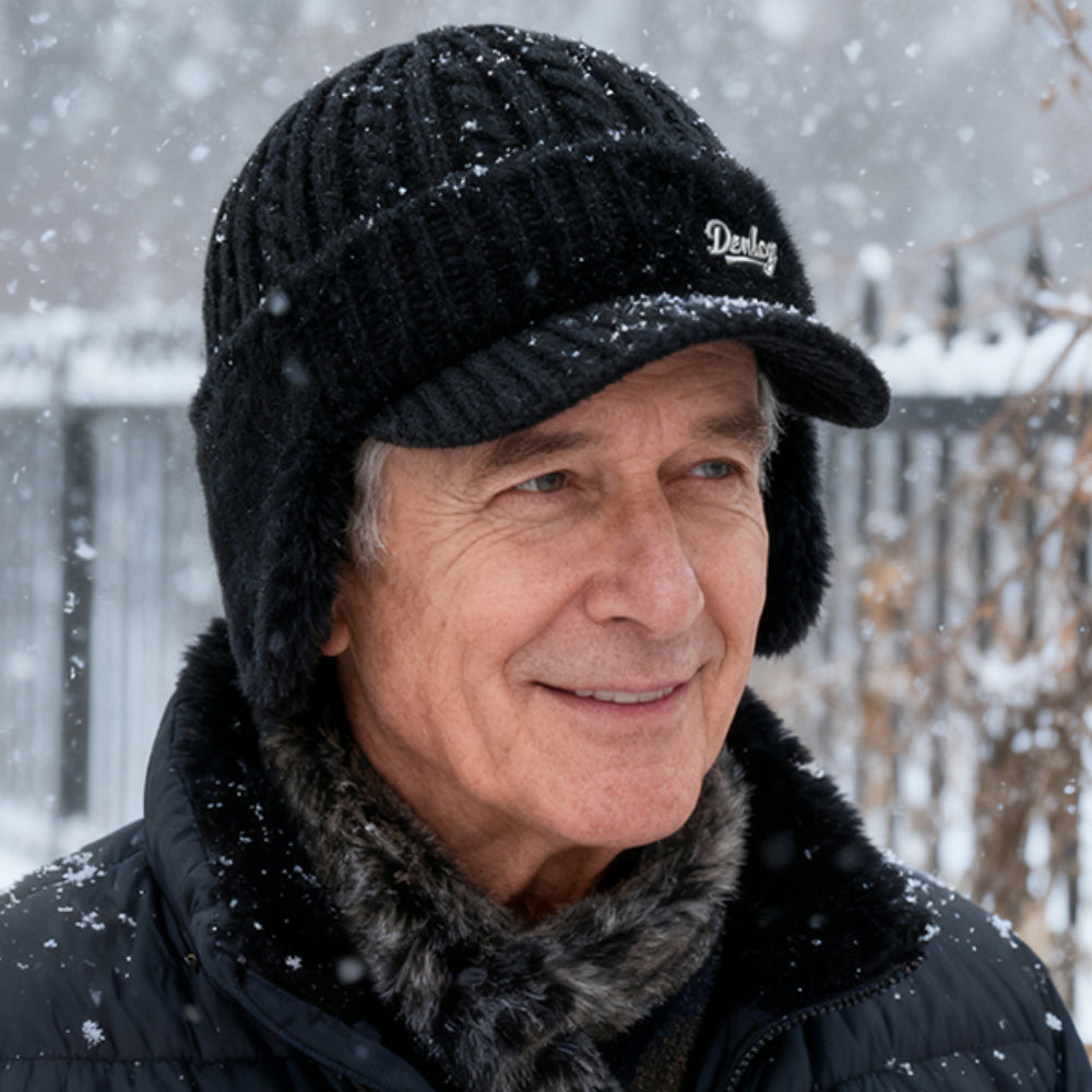 Eric | Warm Winter Knit Trapper Hat with Visor and Ear Flaps