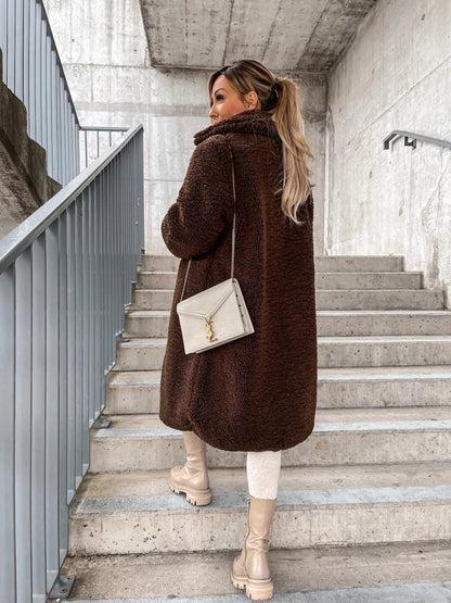 Emily | Long Wool Winter Coat with Button Closure