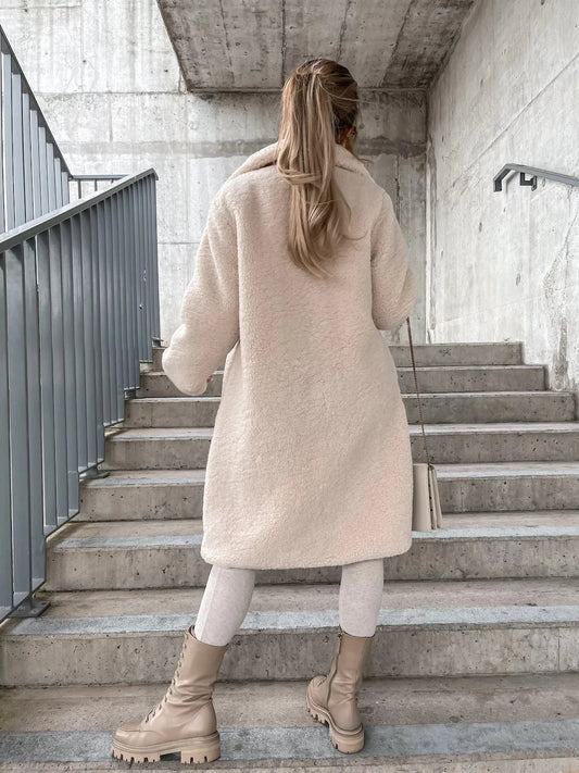 Emily | Long Wool Winter Coat with Button Closure