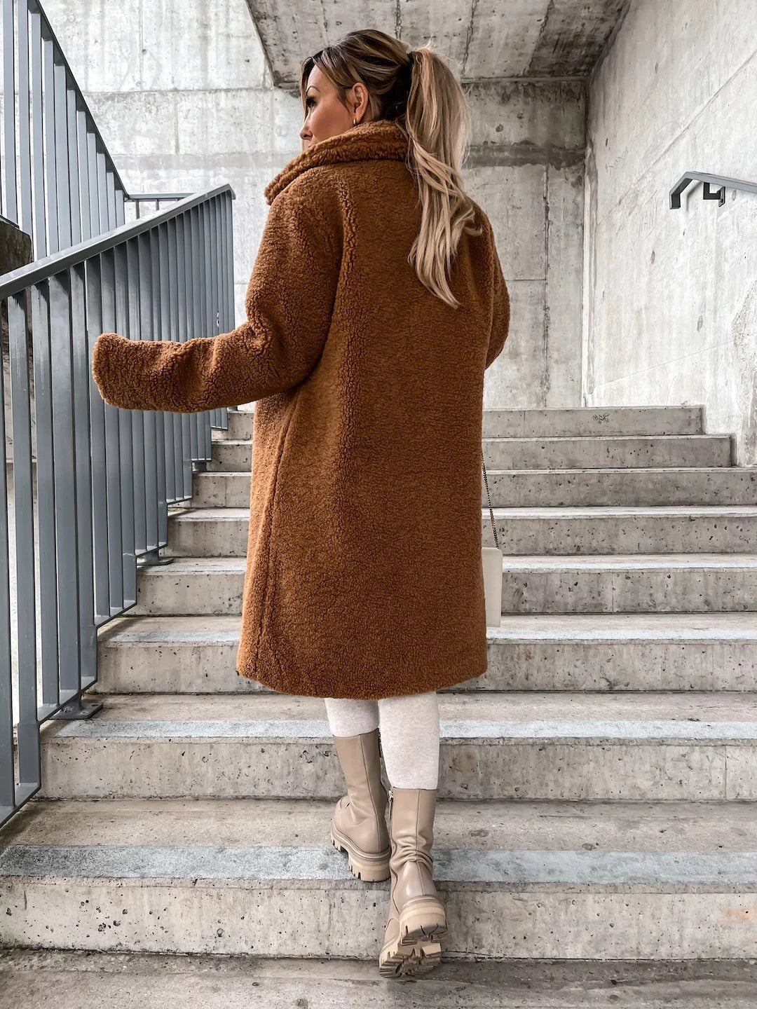Emily | Long Wool Winter Coat with Button Closure