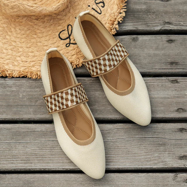 Zelmora | Women Pointed Toe Flat Shoes with Wide Strap Design