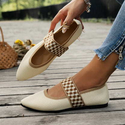 Zelmora | Women Pointed Toe Flat Shoes with Wide Strap Design
