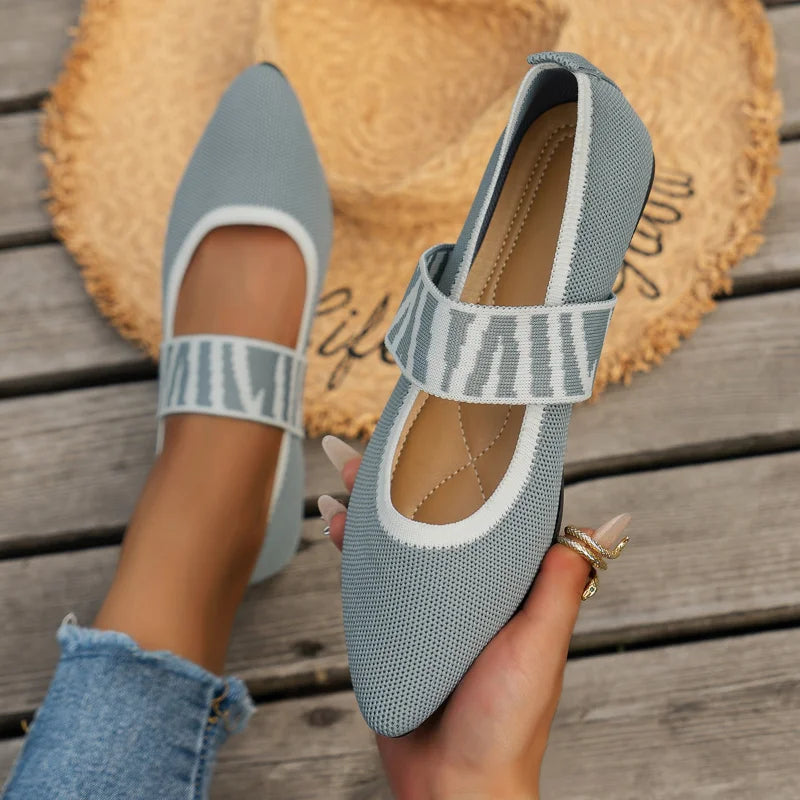 Zelmora | Women Pointed Toe Flat Shoes with Wide Strap Design