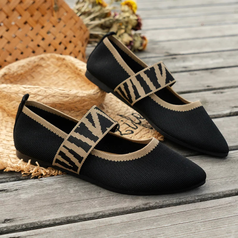 Zelmora | Women Pointed Toe Flat Shoes with Wide Strap Design