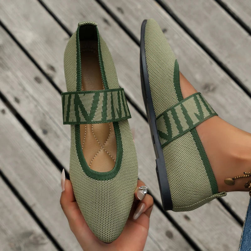 Zelmora | Women Pointed Toe Flat Shoes with Wide Strap Design
