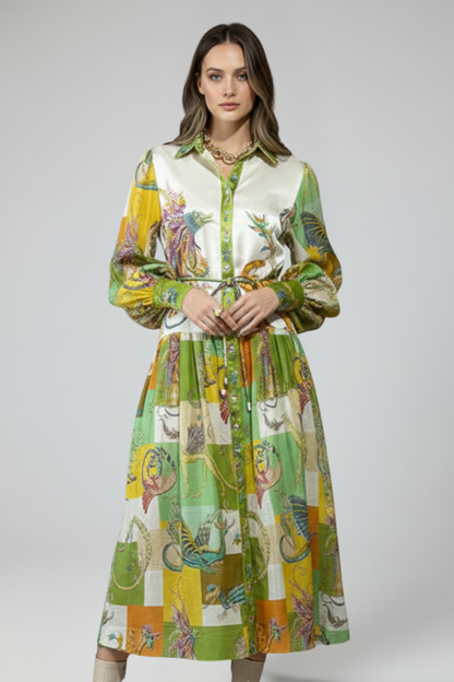 Lucera | Women maxi dress with long sleeves and V neckline