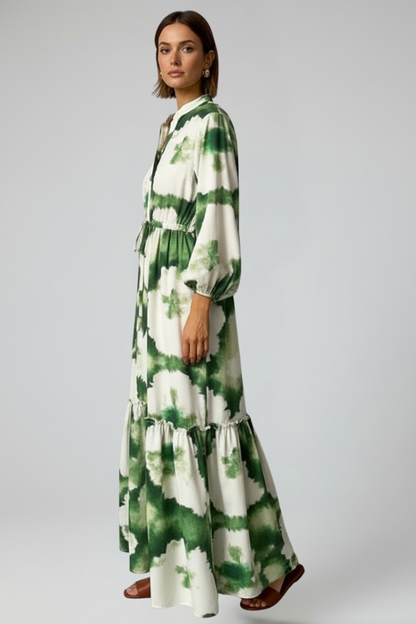 Lucera | Women maxi dress with long sleeves and V neckline