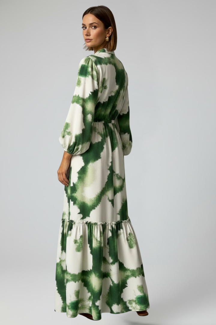 Lucera | Women maxi dress with long sleeves and V neckline