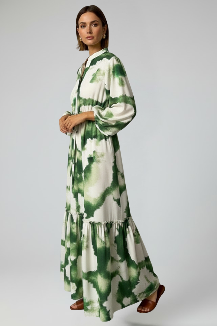 Lucera | Women maxi dress with long sleeves and V neckline