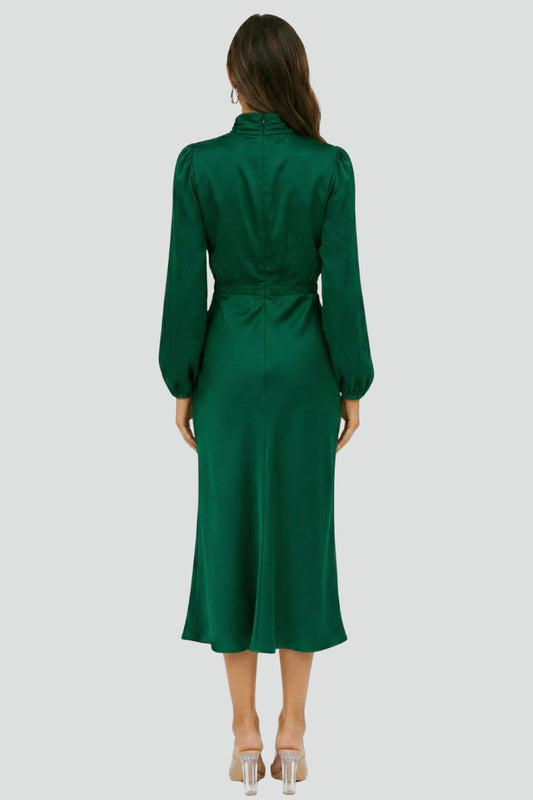 Dara | Women midi dress with high neck and long sleeves