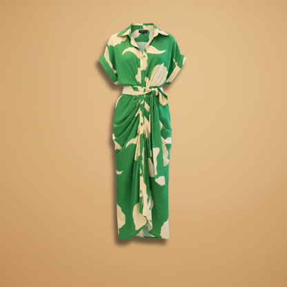 Ava | Women’s tie waist midi dress with short sleeves