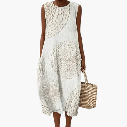 Irene | Women’s Sleeveless Midi Dress With Pockets And Clean Fit