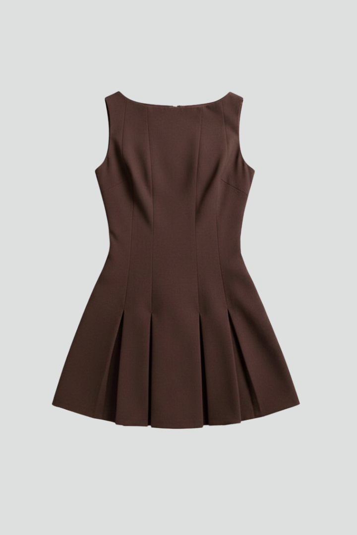 Fiora | Women mini dress with sleeveless design and pleated skirt