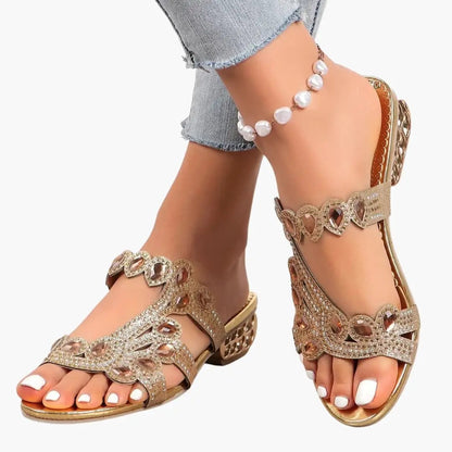 Theresa | Women’s Adjustable Strap Sandals With Embellished Upper