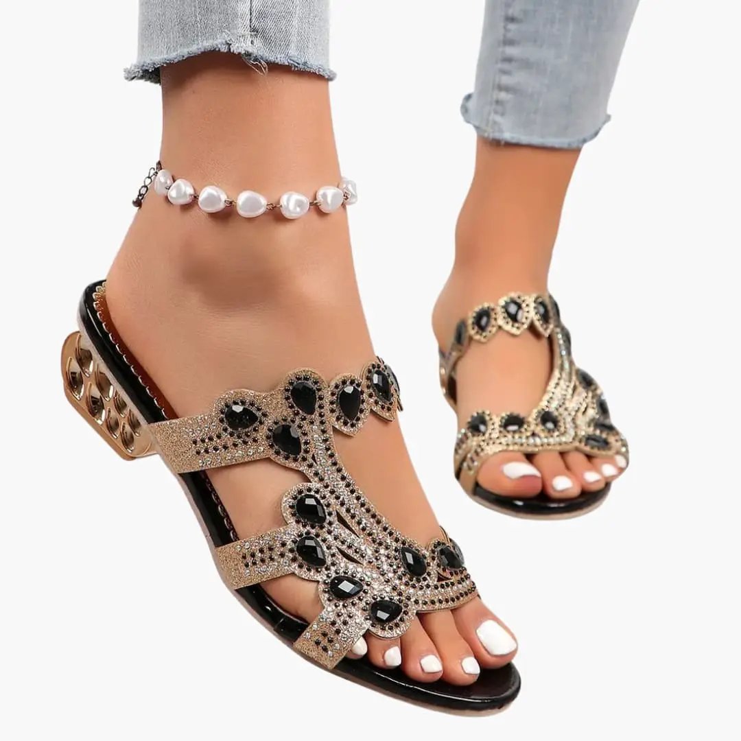 Theresa | Women’s Adjustable Strap Sandals With Embellished Upper