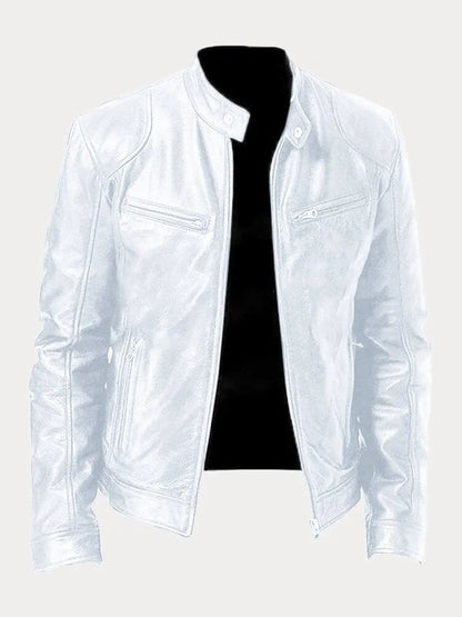 Caleb | Men’s zip-up biker-style jacket with stand-up collar