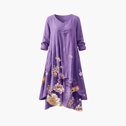 Eliza | Women's Long Sleeve Dress With Round Neckline And Pockets